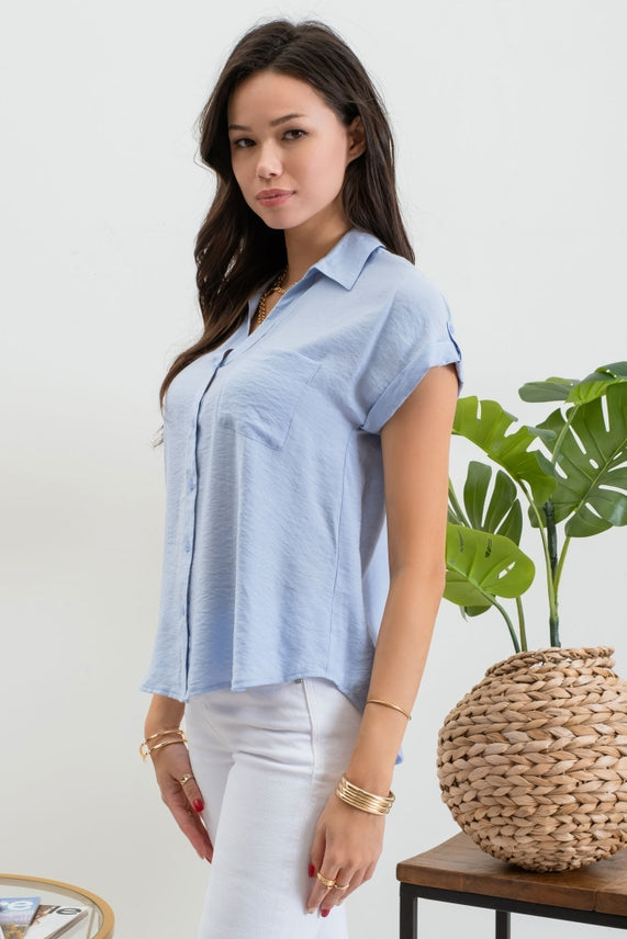 Felicity Fold Sleeve Button Down