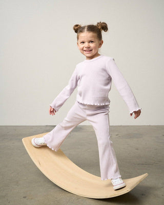 Little Bipsy Girls Ribbed Lettuce Trim Tee