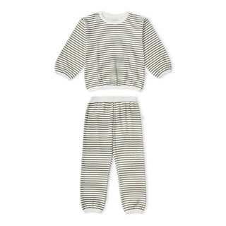 Organic Slouch Olive Stripe Set