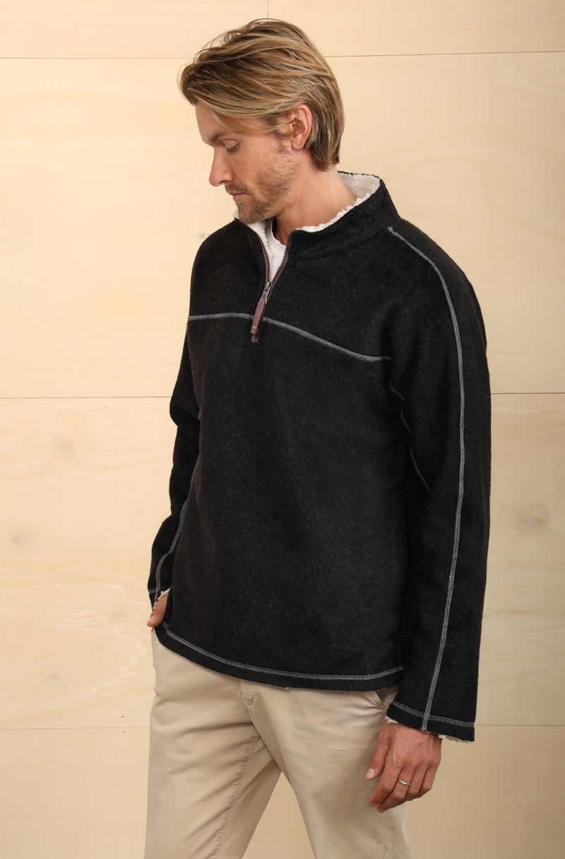 True Grit Melange Sherpa Pullover