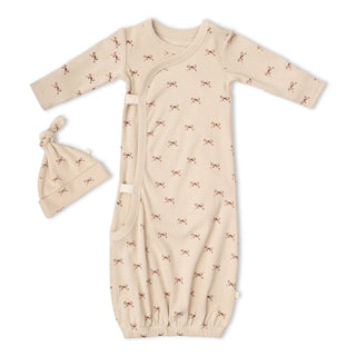 Organic Kimono Infant Sleep Gown Tiny Bows
