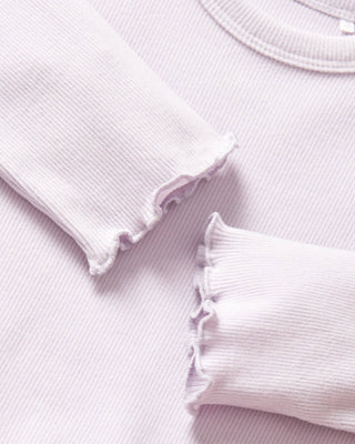 Little Bipsy Girls Ribbed Lettuce Trim Tee