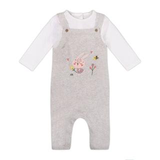 Viverano Bunny Embroidered Overall Set