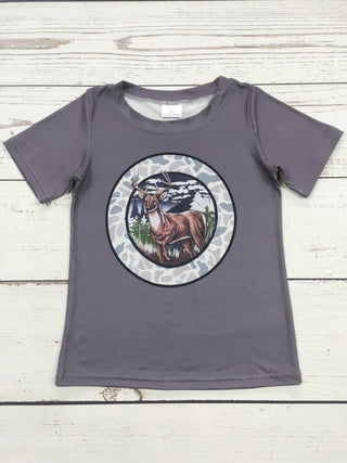 Baby Boys Camo Deer Print Tee