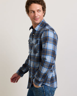 Pendleton Canyon Shirt in Tan Blue Plaid