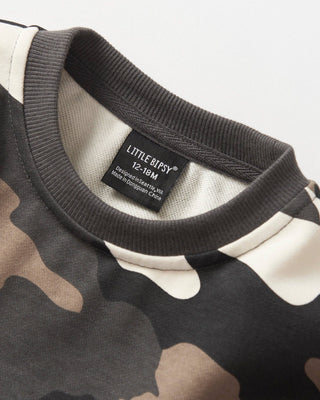 Little Bipsy Baby Camo Crewneck