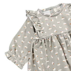 Viverano Floral Ruffle Baby Dress + Bloomer Set