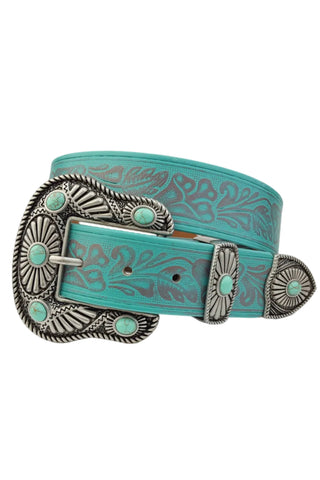 Western Buckle with Embossed Belt