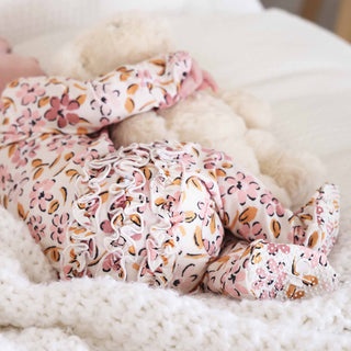 Caden Lane Baby Mauvelous Meadow Ruffle Footie