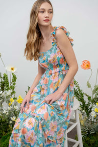 Wendy Watercolor Floral Midi Dress