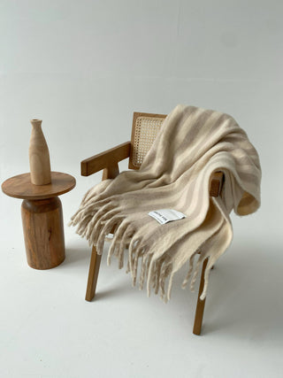 Arctic Fox Wool Stripe Throw