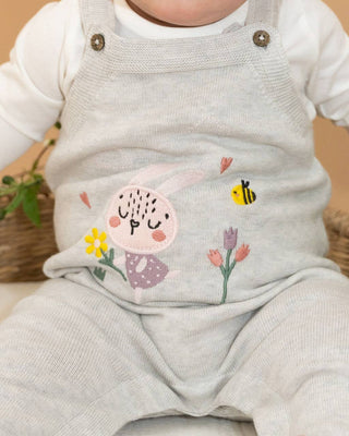 Viverano Bunny Embroidered Overall Set