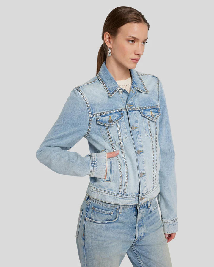 7 For All Mankind Studded Classic Trucker Jacket