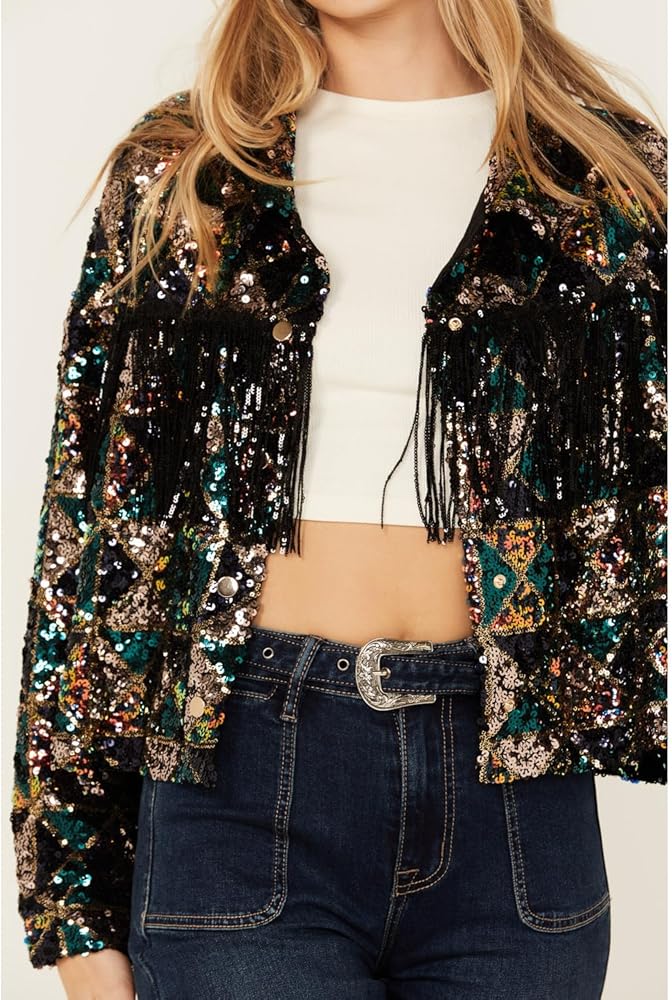 Miss Me Ariella Sequin Jacket