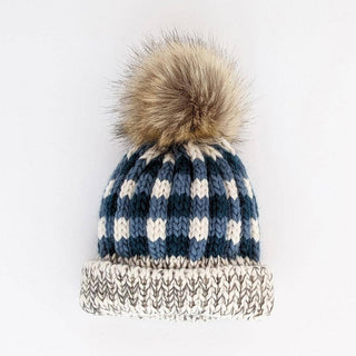 Huggalugs Atlantic Buffalo Check Pom Beanie