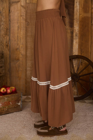 Kassie Lace Trim Midi Skirt