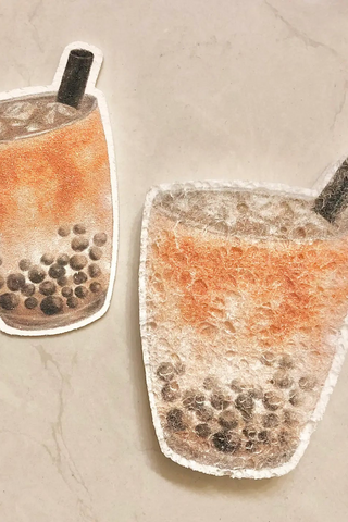 Compostable Kitchen Sponges Brown Sugar Boba tea