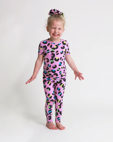 Posh Peanut Electric Leopard Pajama Set