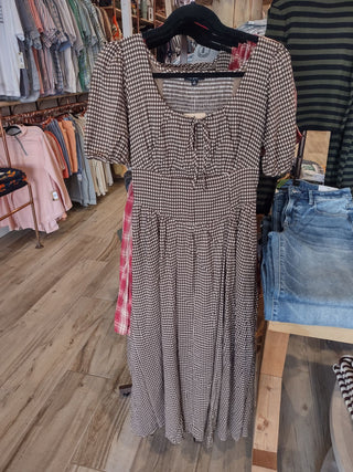 Anna Corset Puff Sleeve Midi Dress