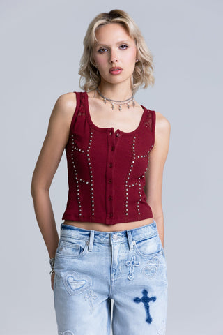 Miss Me Ida Ribbed Tank