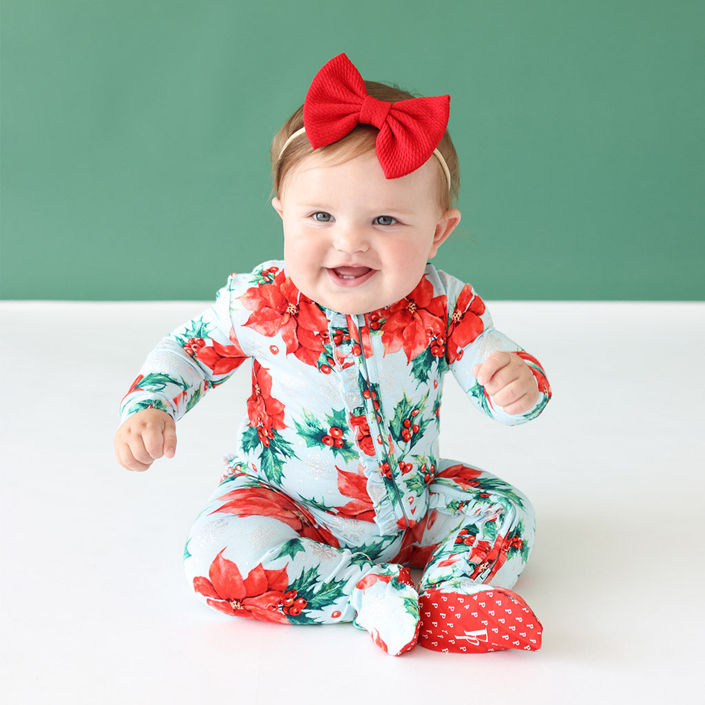 Posh Peanut Baby Winter Lily Ruffled Onesie