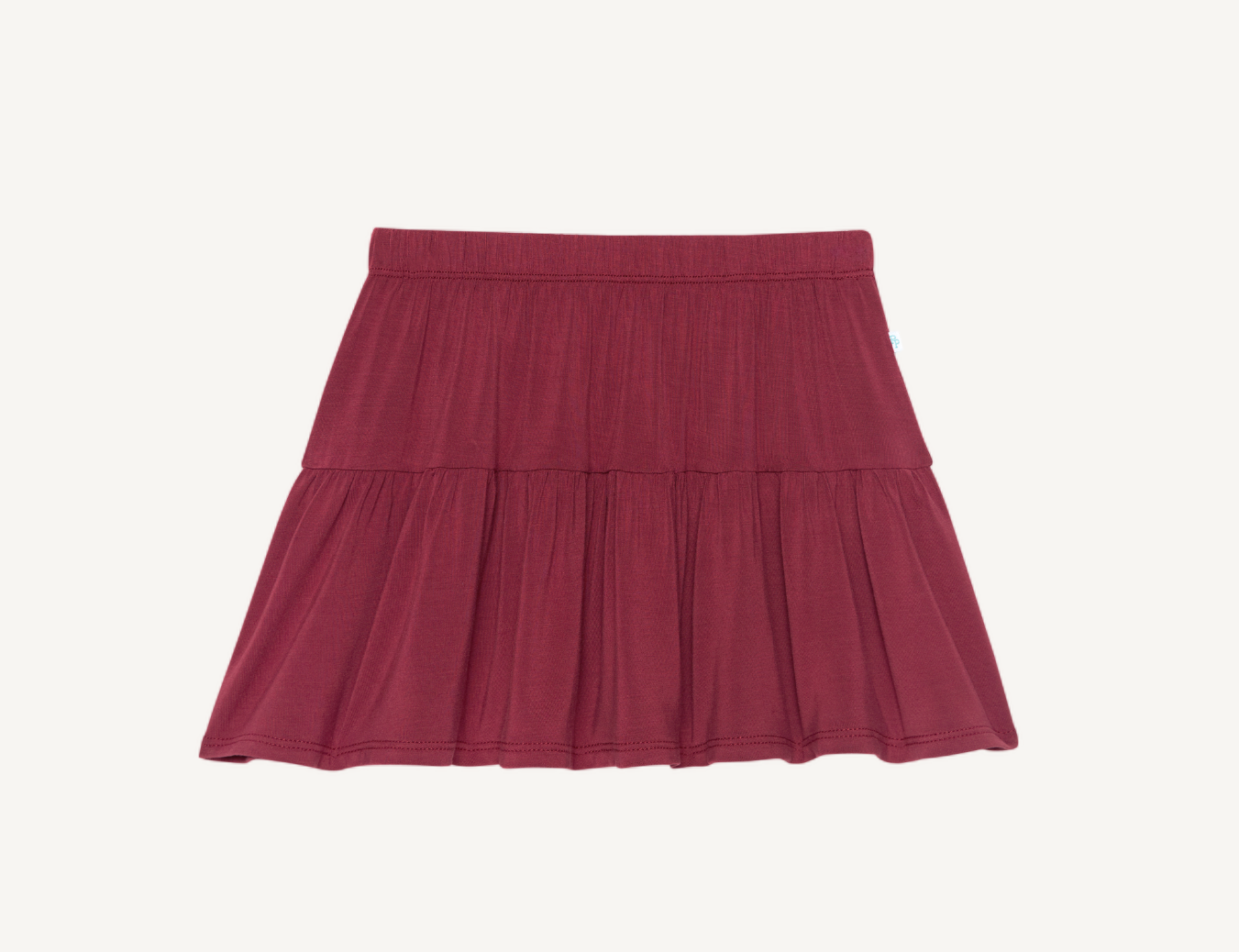 Posh Peanut Burgundy Rose Ruffle Skirt