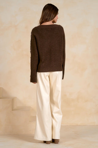 Elan Kathie Fringe Sweater