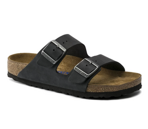 Birkenstock Arizona in Black Soft Bed