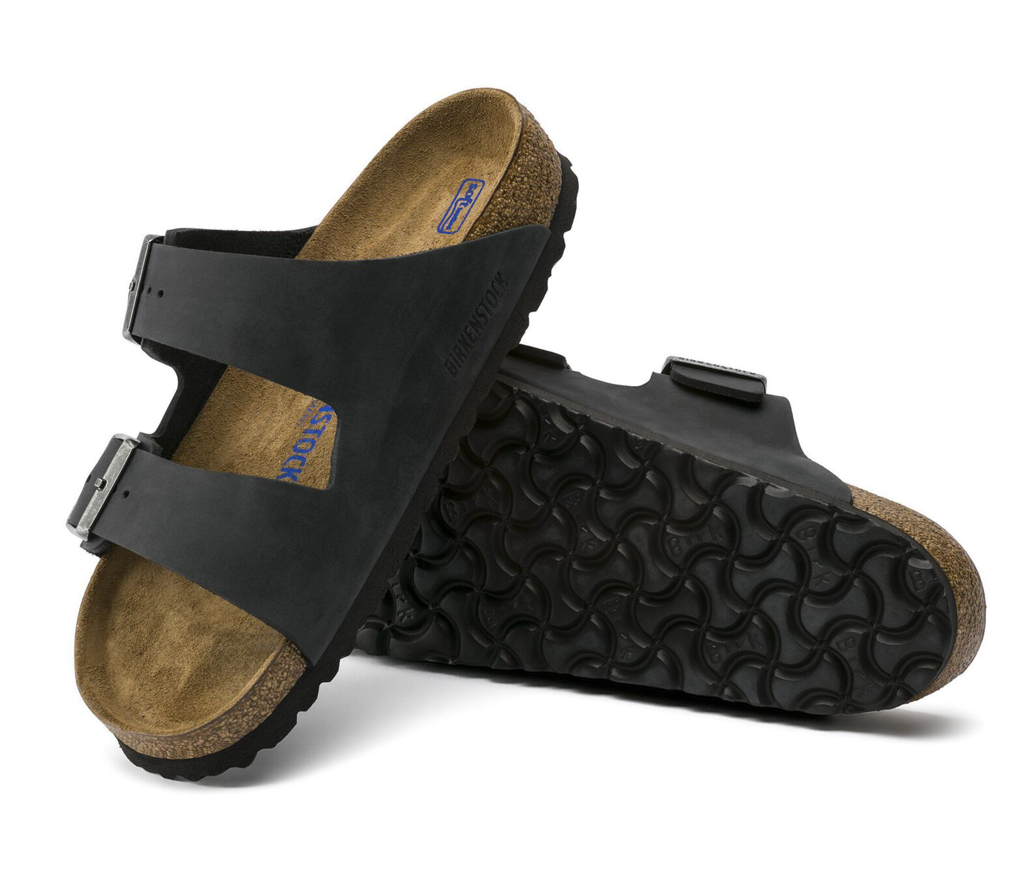 Birkenstock Arizona in Black Soft Bed