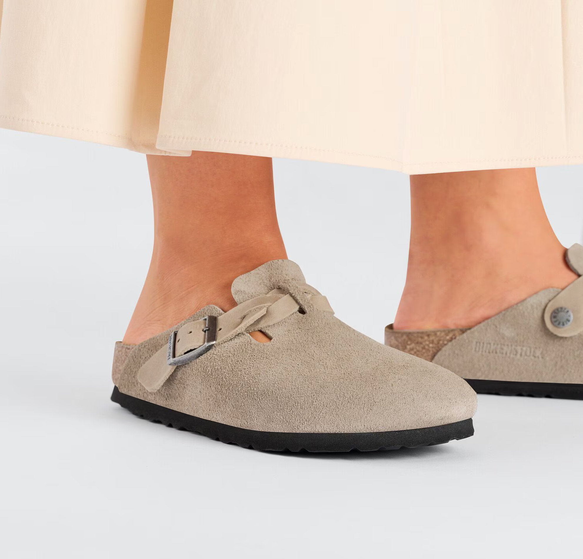 Birkenstock Boston Braided in Taupe