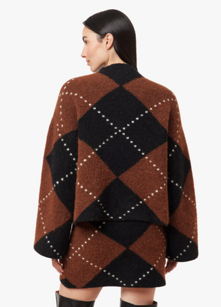 Habitual Tina Argyle Mock Neck Sweater