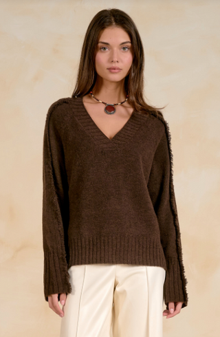 Elan Kathie Fringe Sweater