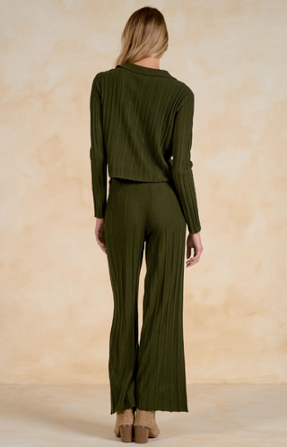 Elan Ortega Ribbed Collar Top