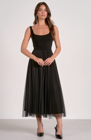 Elan Moreen Black Midi Dress