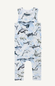 Posh Peanut Sharkly Racerback Romper