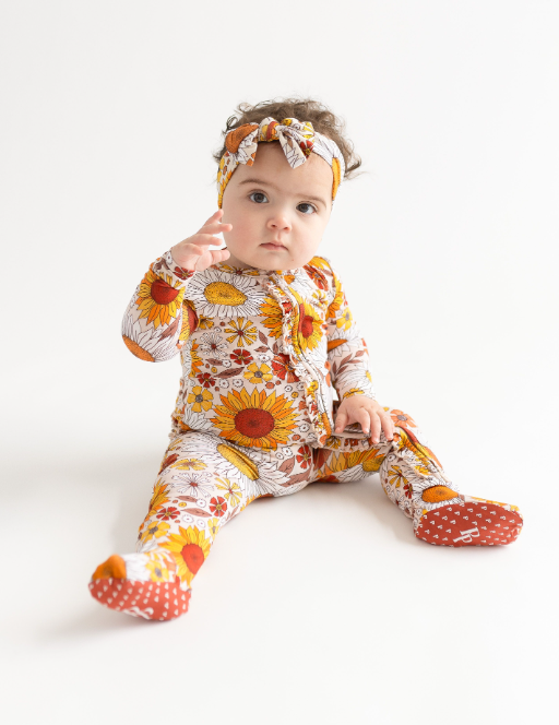 Posh Peanut Goldie Ruffled Onesie