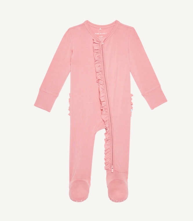 Posh Peanut Baby Autumn Blush Ruffled Onesie