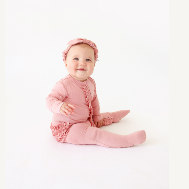 Posh Peanut Baby Autumn Blush Ruffled Onesie