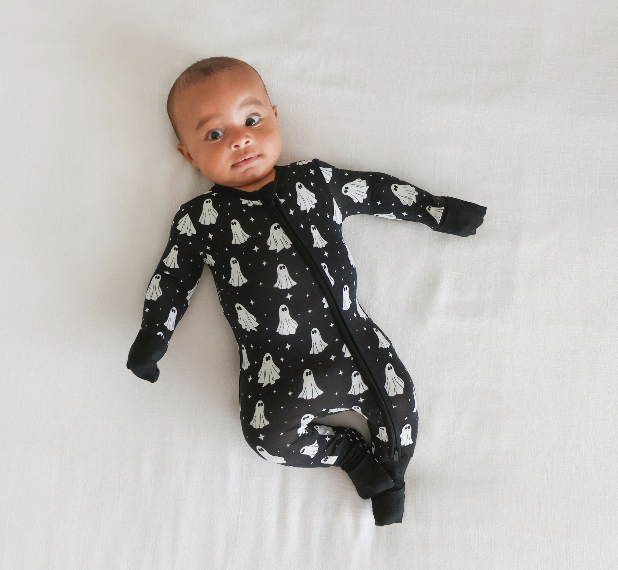 Posh Peanut Baby Ghostly Convertible Onesie