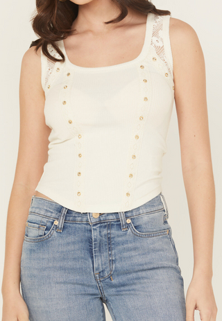 Miss Me Drea Rhinestone Tank