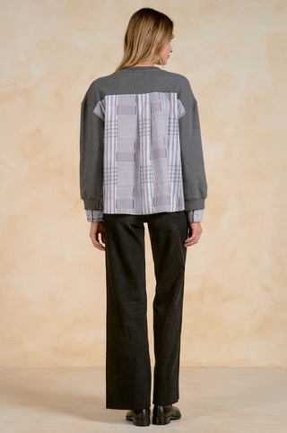 Elan Bridget Plaid Crewneck