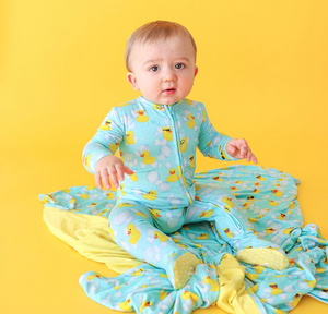 Posh Peanut Ducky Footie Zippered Onesie