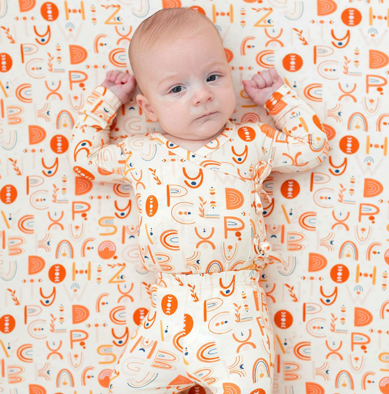 Posh Peanut Baby Alphabet Medley Kimono Set