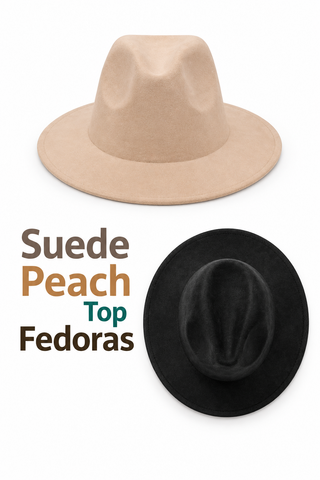 Suede Original Peach Top Fedora Hats
