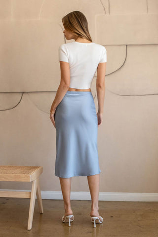 Simone Satin Midi Skirt