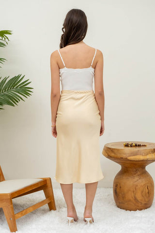 Simone Satin Midi Skirt