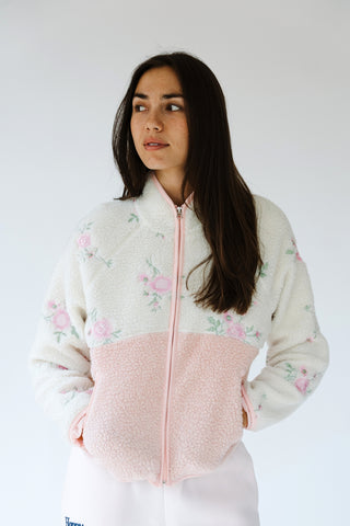 Happy Camp3r Floral Zip Sweater