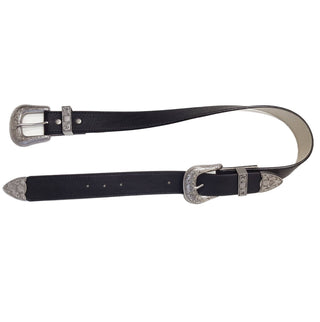 Silver Western Double Buckle Belt
