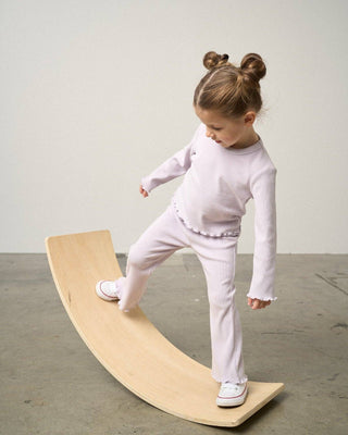 Little Bipsy Girls Ribbed Lettuce Trim Tee