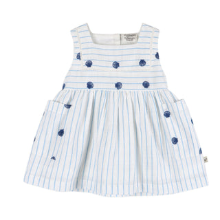 Viverano Seashells Embroidered Striped Dress and Bloomer